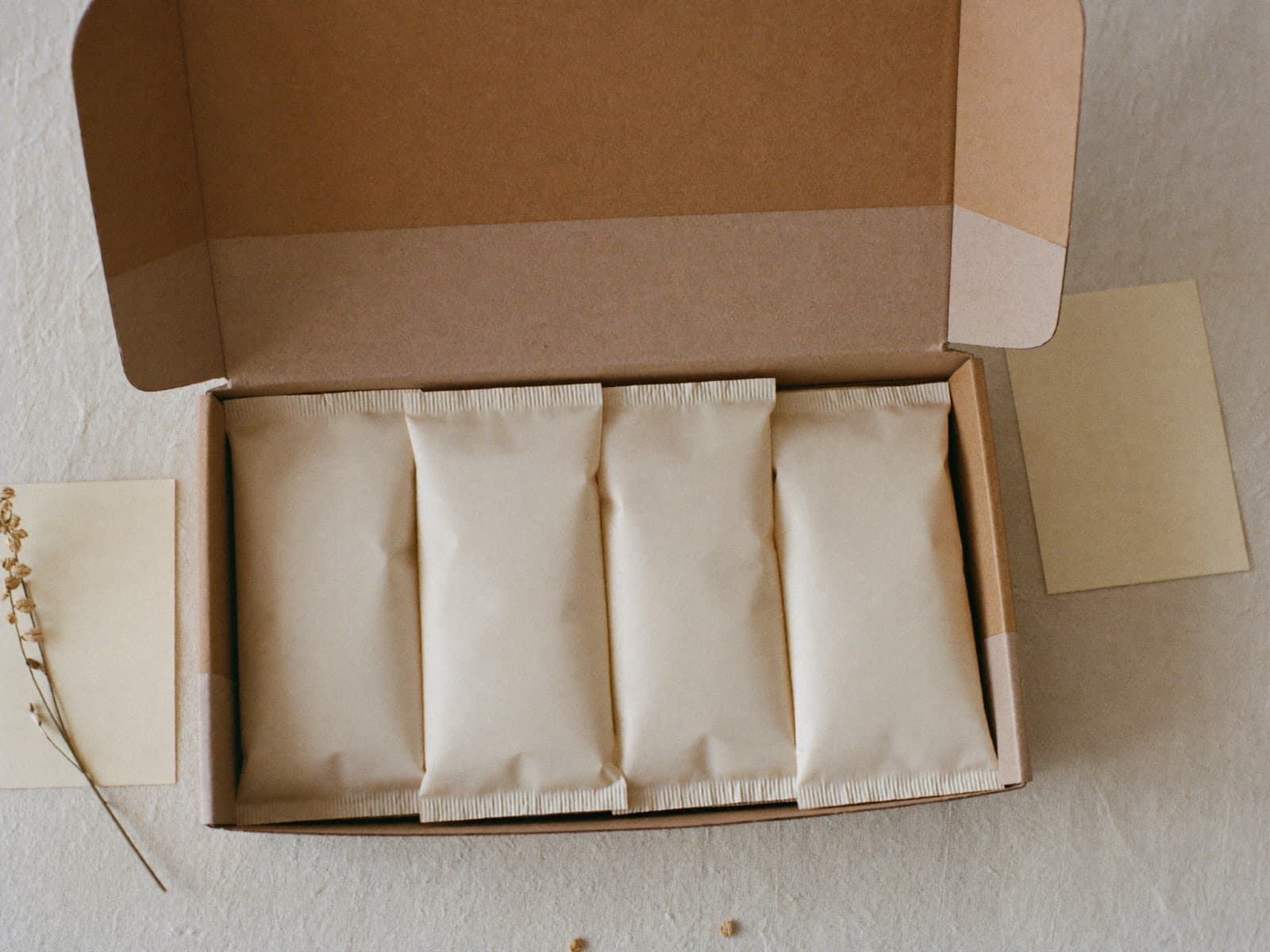 The chae box: four day packs and a handwritten note